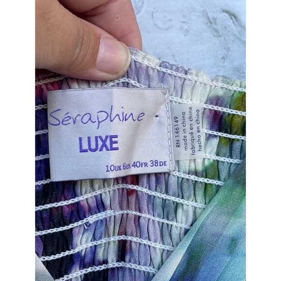 Seraphine Luxe Felicity Floral Silk Maternity Long Gown Occasion Dress size 6 - Picture 7 of 12